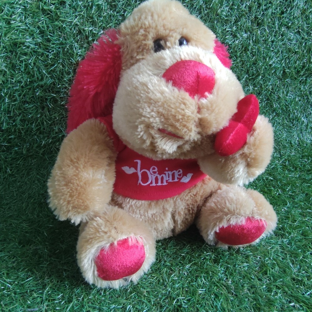 Walmart Dog Valentine Plush Shirt BE MINE Red Heart Ears Nose Feet 9 Inch